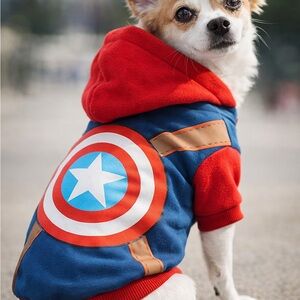 Avenger Heroic Dog Hoodie - Red and Blue